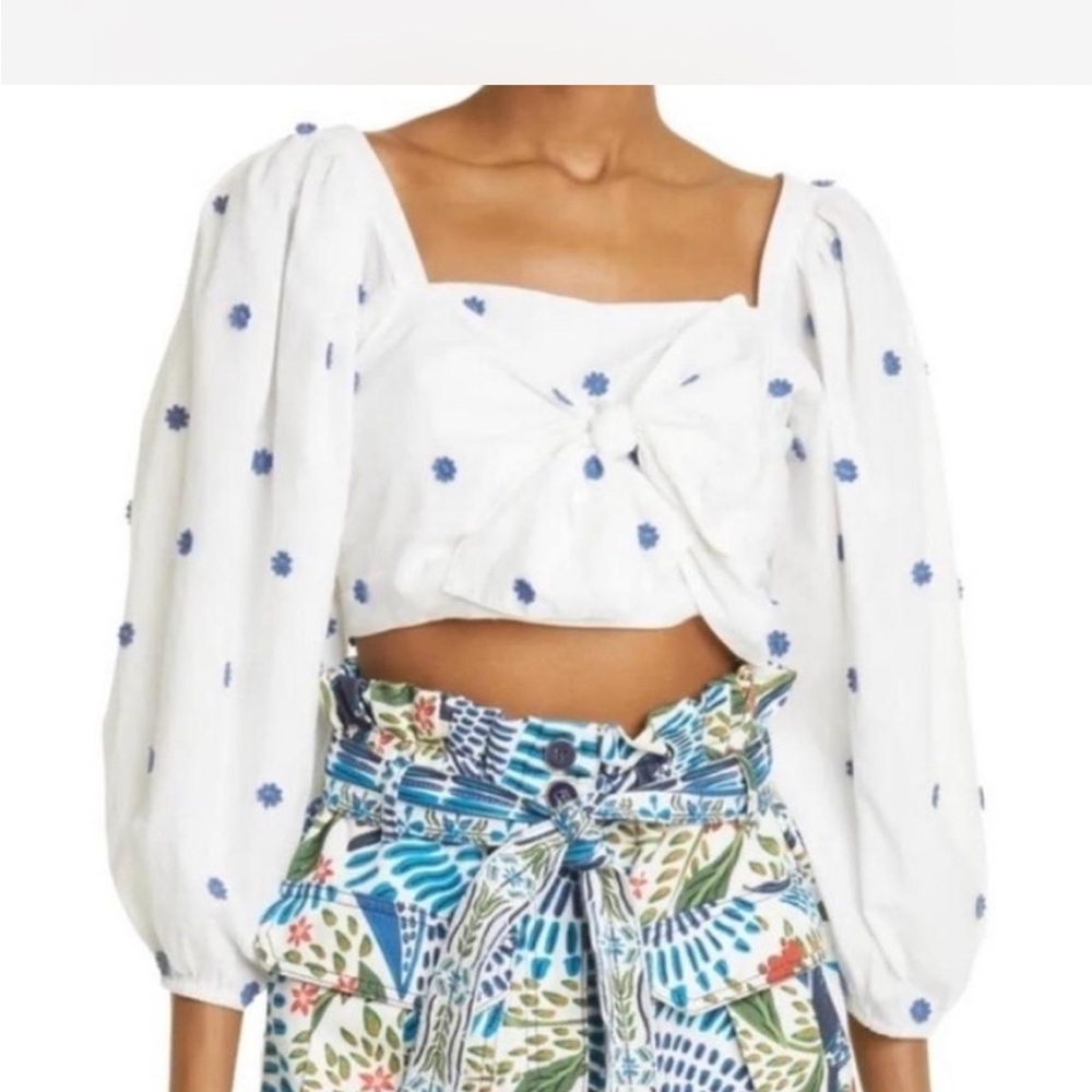Farm Rio Blue Flowers Top